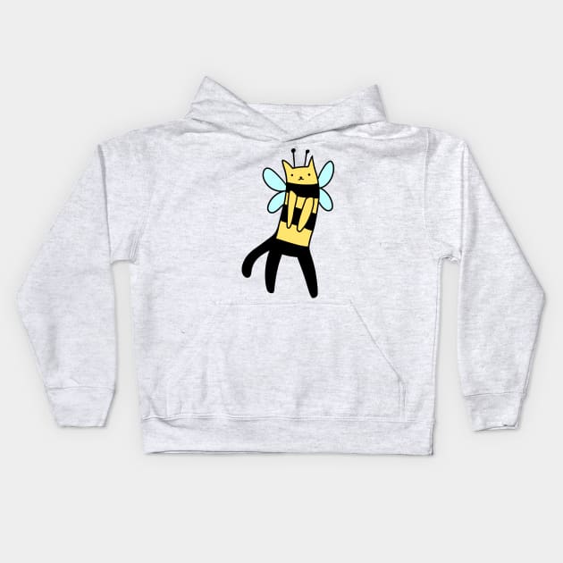 Bumblebee Long Cat Kids Hoodie by saradaboru